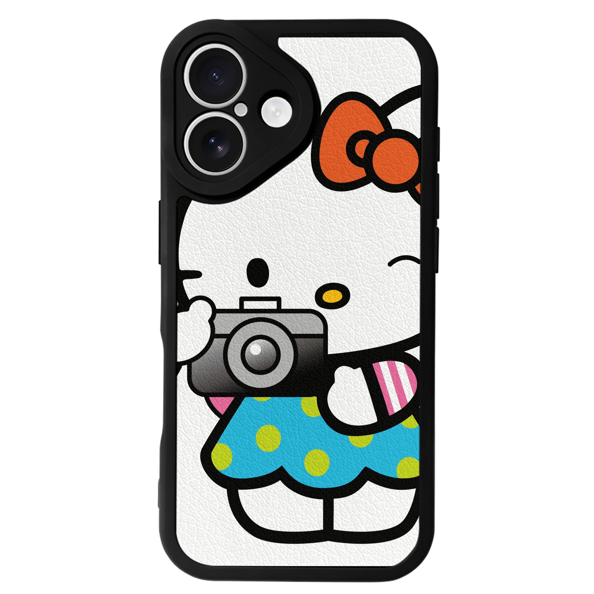 （画像用） Hello Kitty ハローキティ 【iPhone 16シリーズ対応】シリコンスマホケース（レザー調） 材質：シリコン